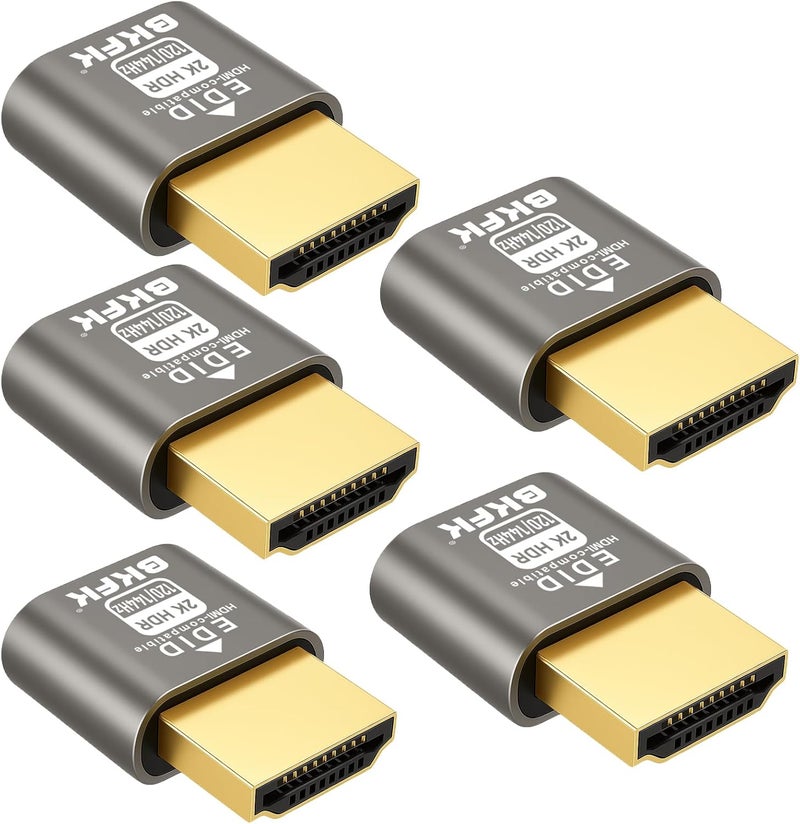 BKFK HDMI Dummy Plug 4K HDR, Headless Display Adapter,Virtual Monitor EDID Emulator,Supports up to 2K@120/144Hz,1080P@120/144/Hz (2560X1440@120/144HZ-HDR-5P) - Image 1